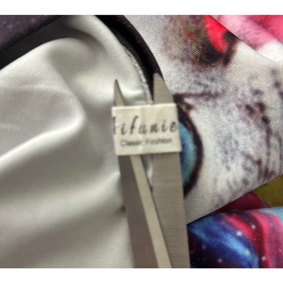 Galaxy Cat Shirt Womens Small Purple Multi Taco Pizza Allover Print‎ Fun Novelty - Picture 5 of 6